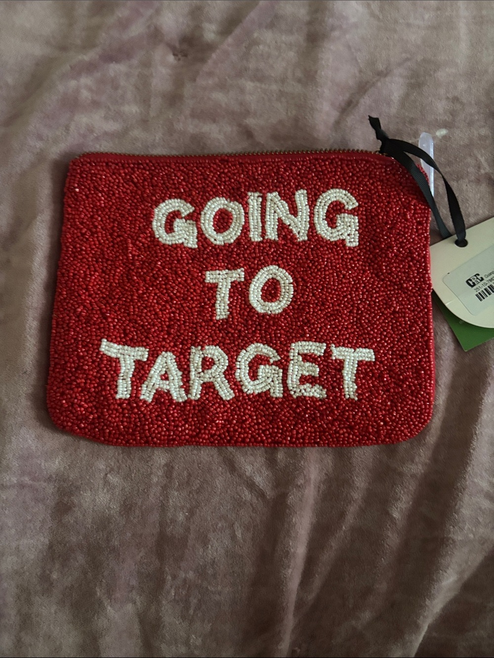 Kate Spade NWT “Going to Target” Beaded Zipper Pouch